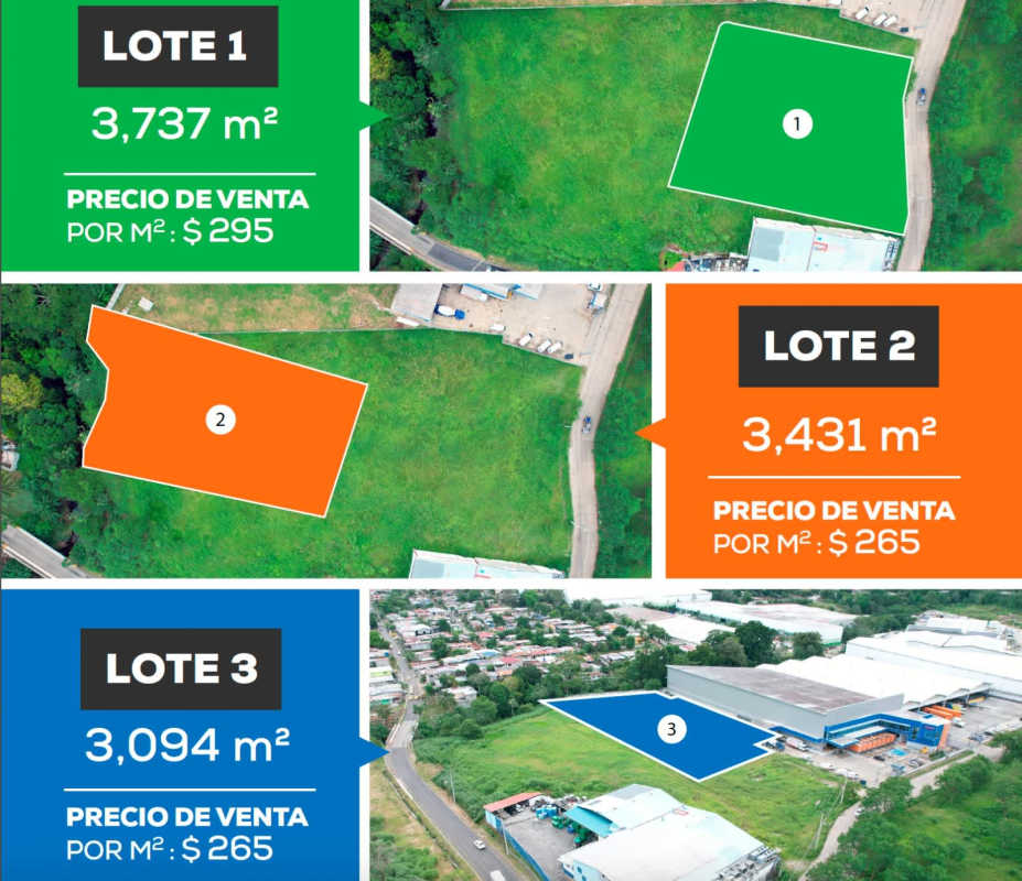 Industrial vacant land flanked by warehouses in Las Mañanitas industrial park