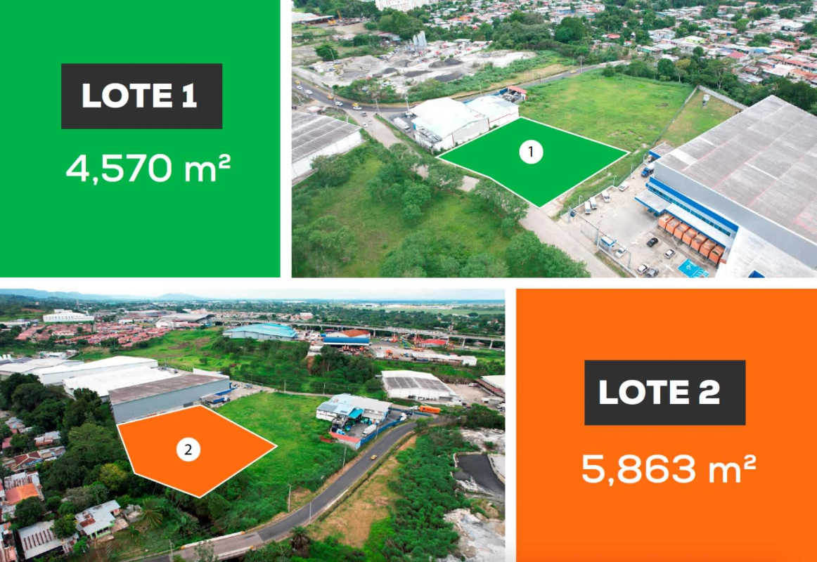 Industrial complex aerial view showcasing warehouses and open commercial land in Panama