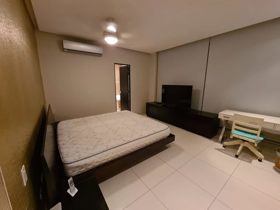 Master bedroom featuring walk-in closet, AC and park view at PH Park View Via Porras Panama City