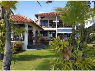 Mediterranean style villa two stories with tropical garden balcony near beach Rio Hato Panama