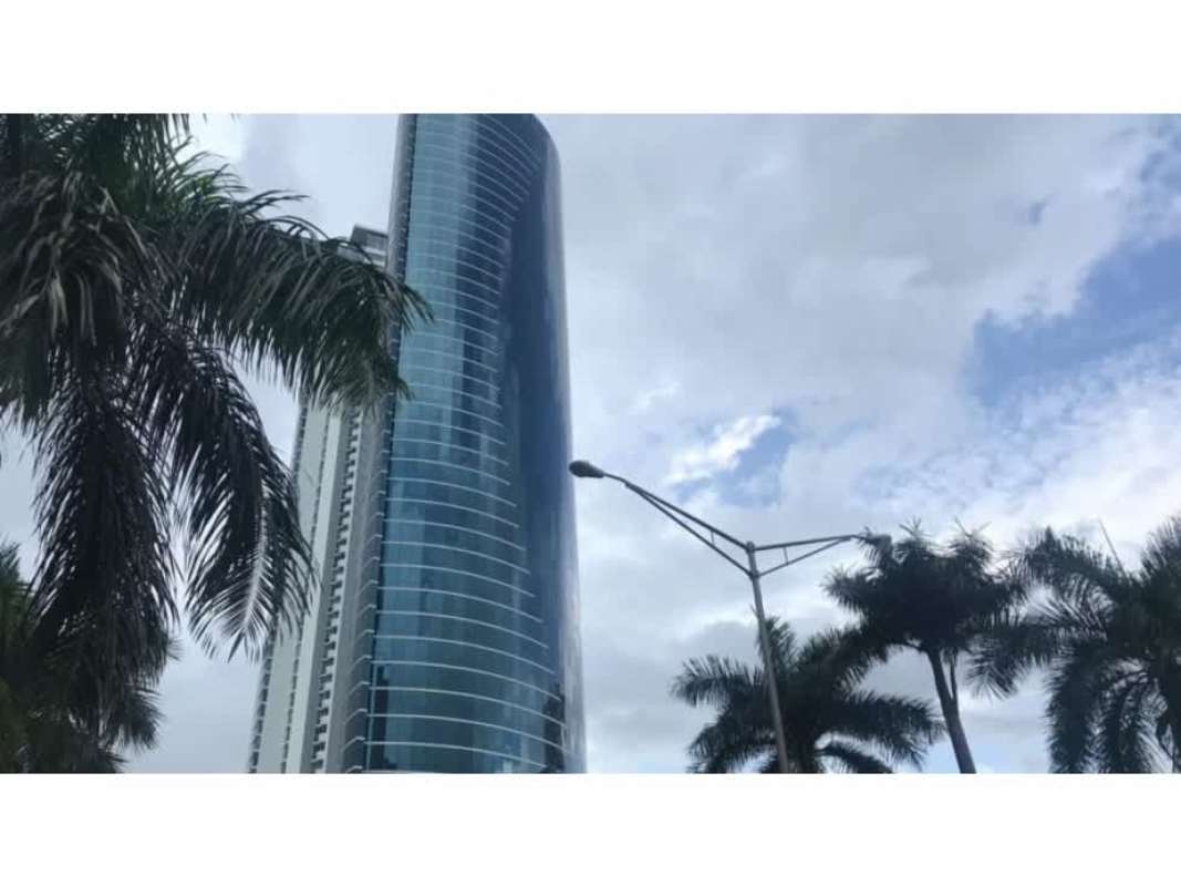 Conference area with glass partitions and skyline views in Financial Park Tower Costa del Este