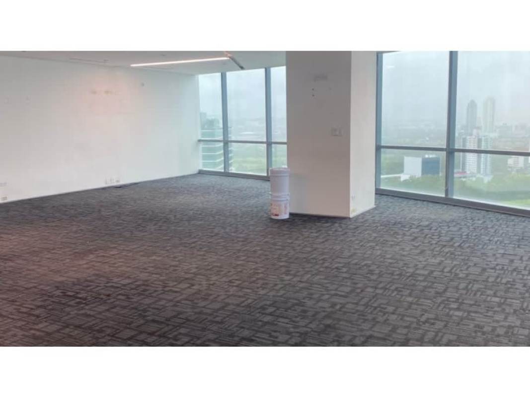 Modern unfurnished office area with glass walls in Financial Park Costa del Este Panama