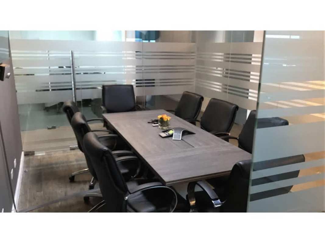 Modern corporate conference room with glass partitions in Oceania Business Plaza Panama
