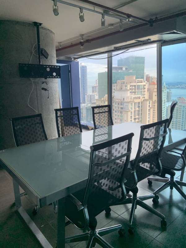 Glass-walled executive conference room with city views at Oceania Business Plaza Tower 1000 Punta Pacifica Panama