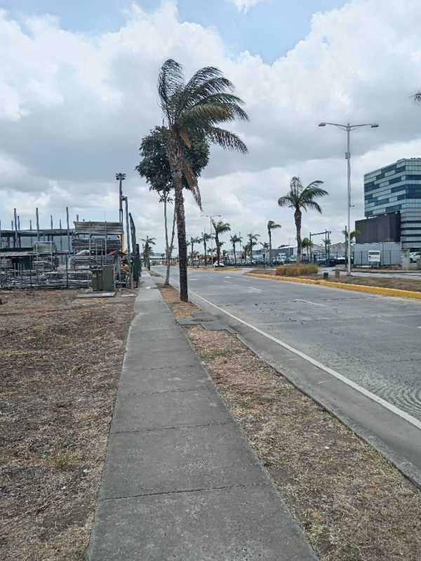 View of cleared vacant commercial lot with skyline of Santa Maria Business District Panama City