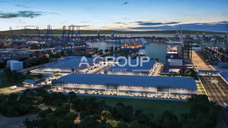 Secure customs access portal and main gate entrance at Colón Logistic Park Free Zone Panama