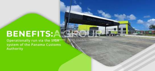 New logistics facility adjacent to busy container terminal and port area Colón Panama