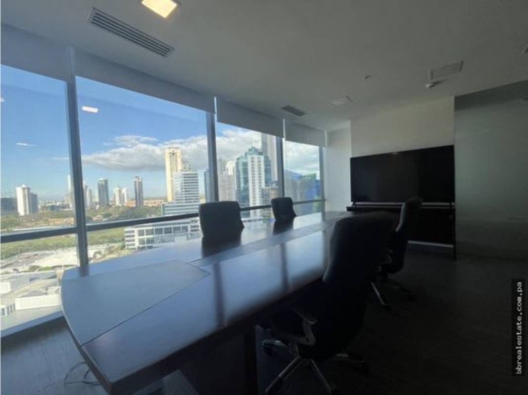 Large conference room modern design city skyline Financial Park Costa del Este