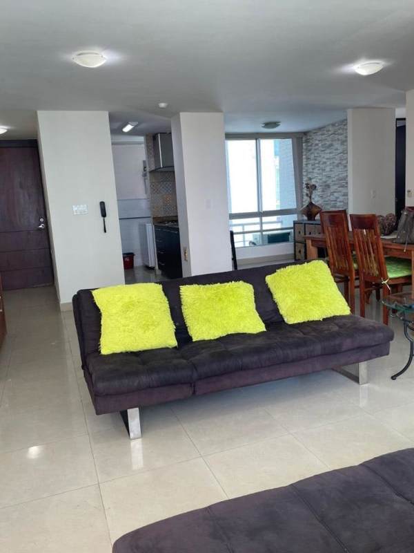 Open plan with kitchen dining living areas modern finishes balcony Costa del Este Panama