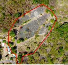 Outline of 24,293 m² land parcel close to Pacific beach Playa Corona perfect for tourism development