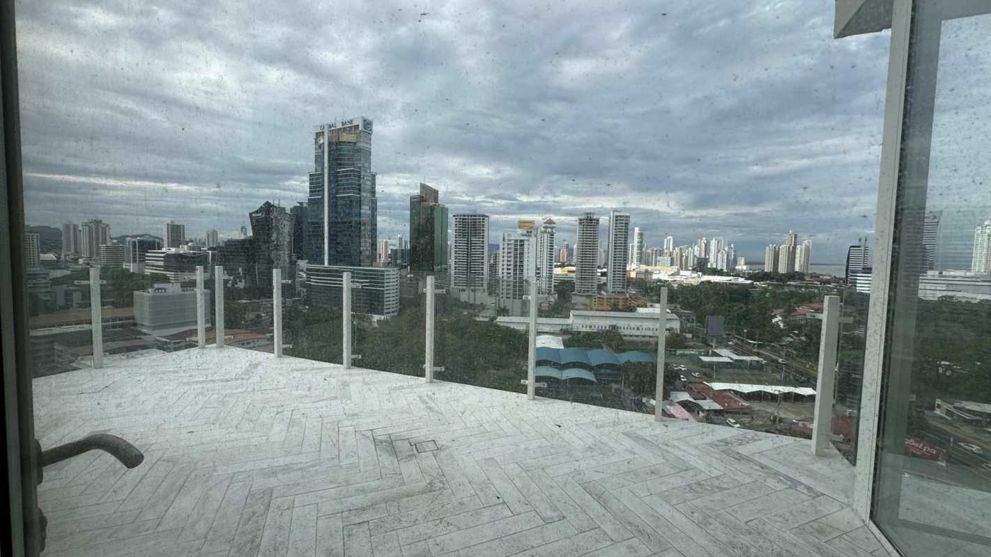 Stylish building lobby with marble floor and arches at PH Wanders and Yoo Panama