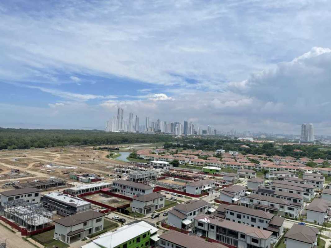Aerial of Santa Maria Golf Course and Ocean House Condominium residential community development in Panama