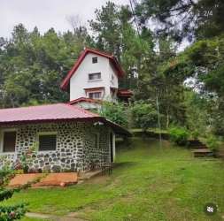 Aerial view mountain farm estate lush forest Las Uvas Capira Panama