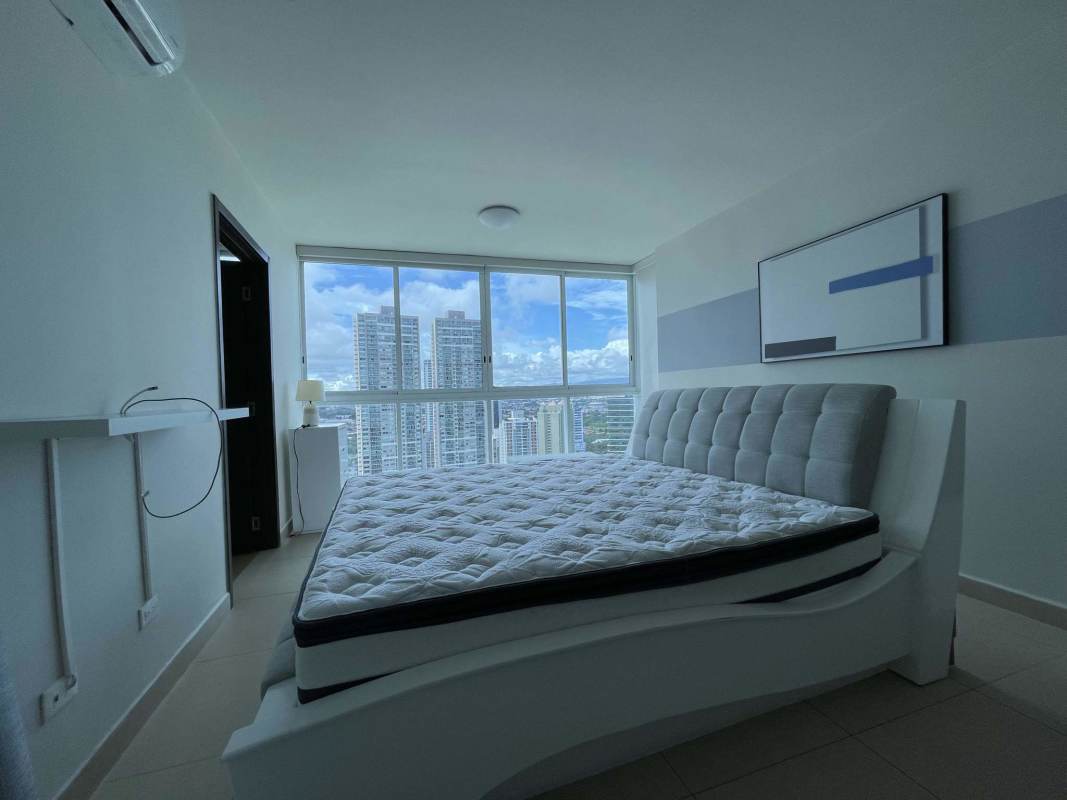 Luxury master bedroom balcony ocean skyline PH Country Club Costa del Este