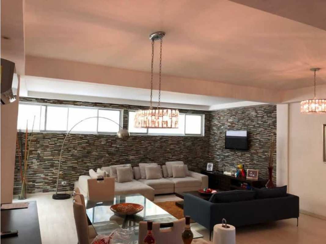 Straight staircase with metal railing minimalist style in duplex house Limajos Betania Panama