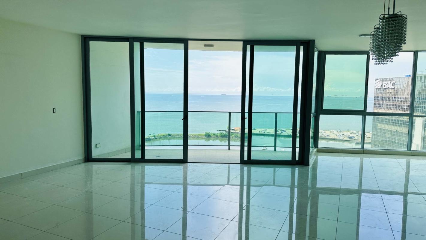 Bathroom featuring double vanity, marble counters, glass walk-in shower in PH Allure at the Park Panama