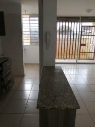 Living dining room with ceramic floor balcony Panama La Chorrera apartment