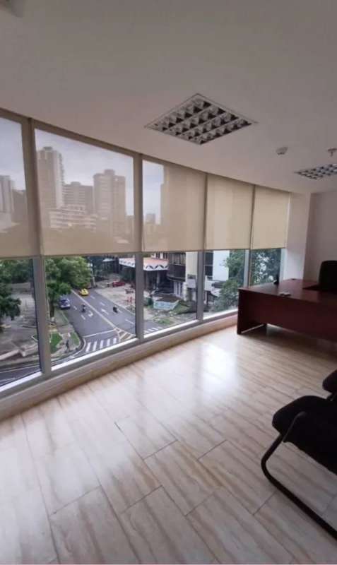 Workstations setup with glass windows in commercial office Panama City