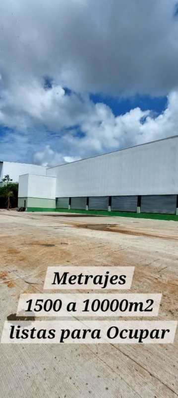 Industrial complex with multiple wide roller doors and truck ramps under cloudy sky Las Mañanitas Panama
