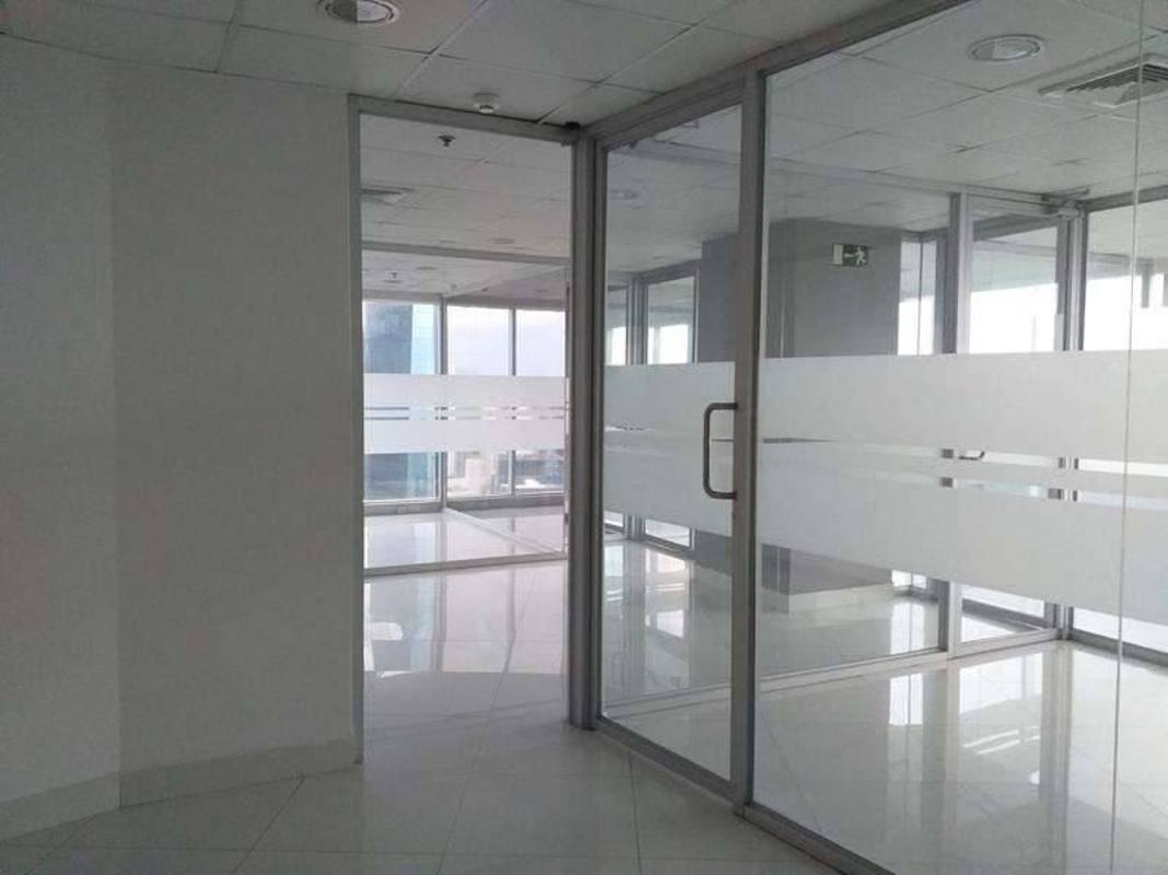 Bright reception in remodeled office with floor-to-ceiling glass in PH F&F Tower Panama