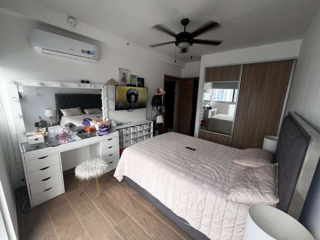 Bright spacious living room with ocean view balcony in PH BICSA Tower Panama