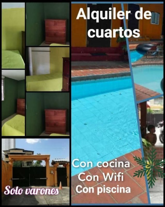 Private furnished bedroom with garden views affordable male rental San Francisco Panama