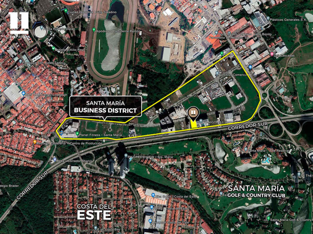 Mixed-use business and residential area with golf course at Santa María Panama