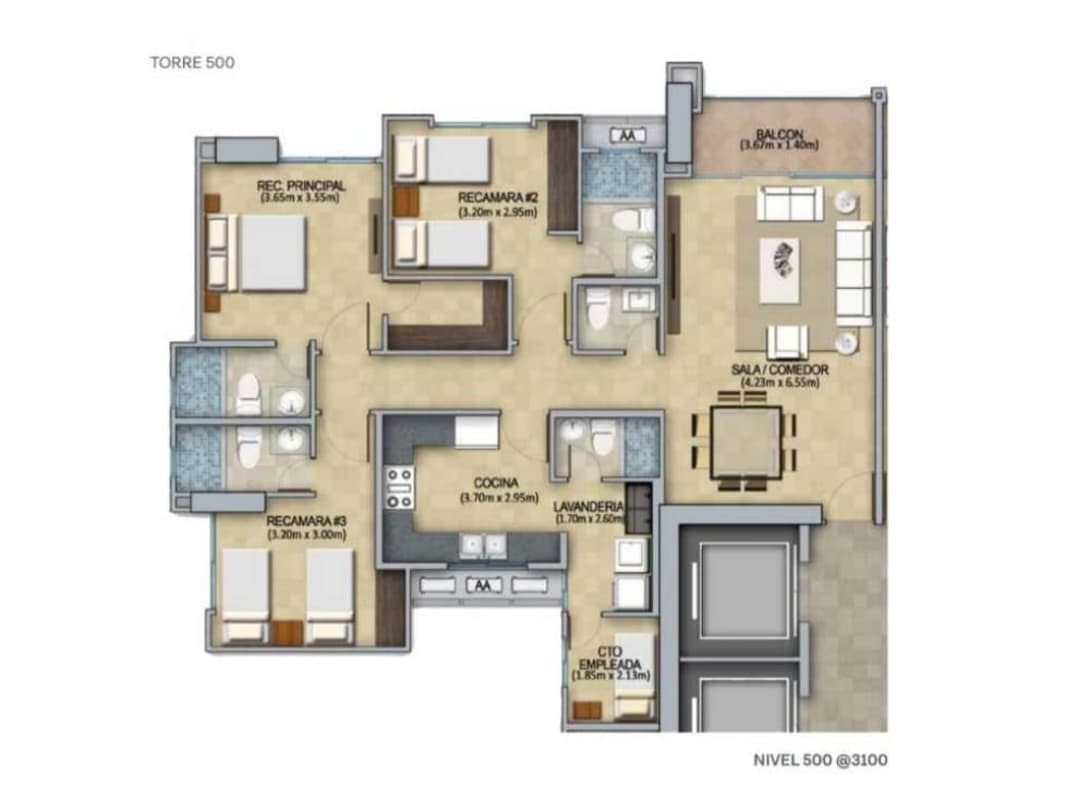 3BR Apartment with Balcony PH Kings Park Condado del Rey