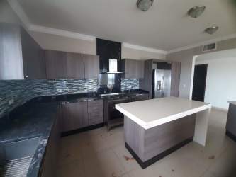 Elegant bathroom double sinks walk-in shower PH Las Olas Vista Mar Panama