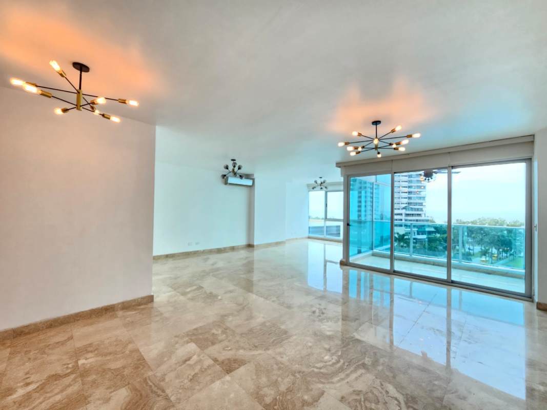 Modern kitchen with granite countertops, stainless appliances in PH Titanium Costa del Este Panama