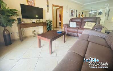 Bright dining space adjacent to granite kitchen in central Boquete apartment