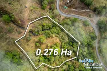Outline of mountain land parcel with access road amid greenery in Boquete Panama