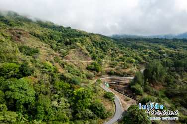 Forest-covered mountain land with open spaces in Boquete Panama