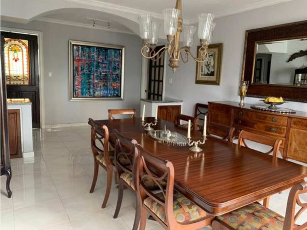 Dining room with large window porcelain tile floors PH Costa del Mar Marbella