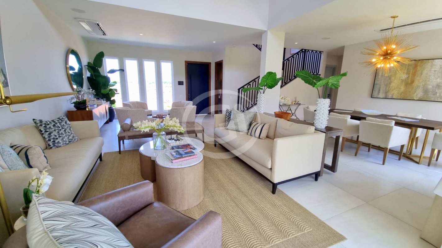 Modern bathroom marble countertops suspended toilet luxury finishes Santa Maria house Panama