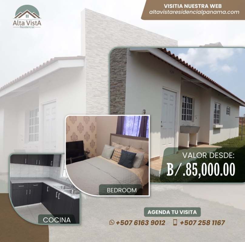 New single-family homes interior and exterior views in Altavista Panama