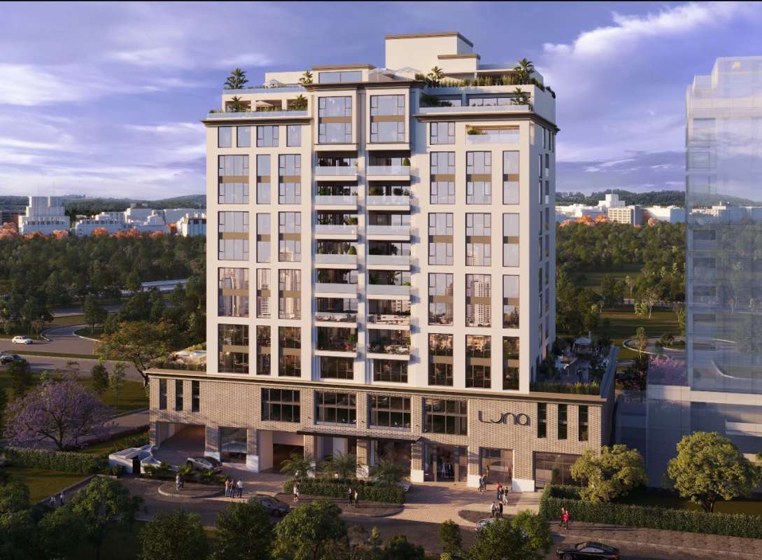 Contemporary kitchen with marble countertop and dining space PH Luna Santa María Panama