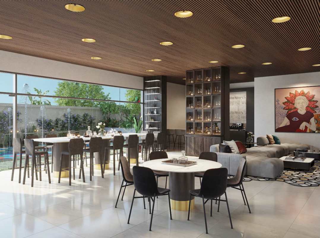 Contemporary tower facade with glass balconies and rooftop garden PH Luna Santa María Panama