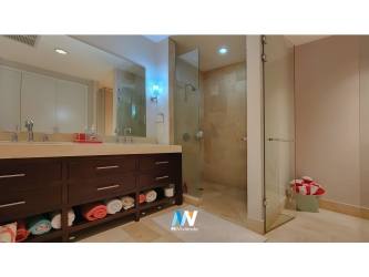 Large private terrace balcony with tropical golf course views in Puntarena Buenaventura Panama