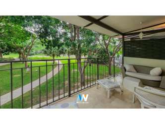 Elegant bathroom with glass shower enclosure in loft at Puntarena Buenaventura beach resort Panama