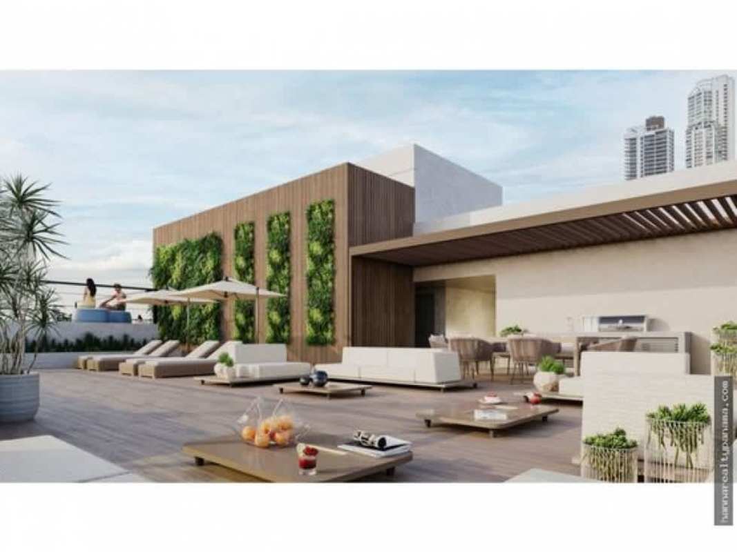 Yoga deck with skyline and ocean views at PH Alexa Bella Vista