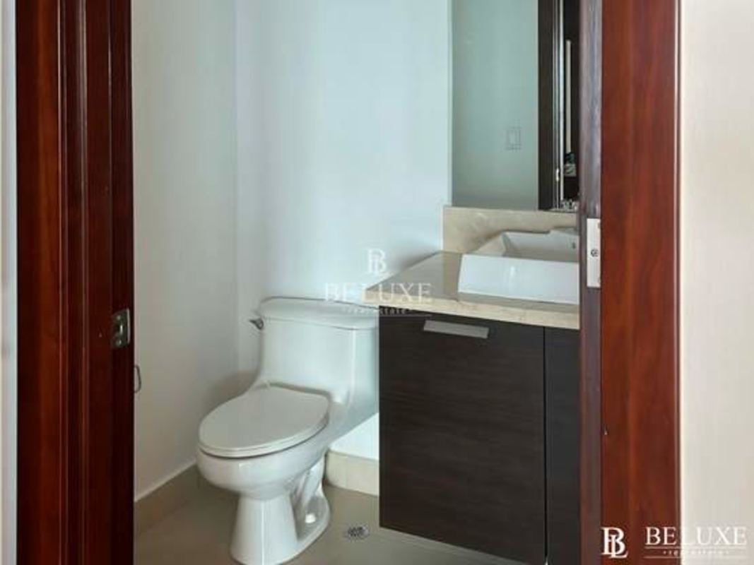 Modern bathroom with granite top and bathtub luxury apartment PH Oceanaire