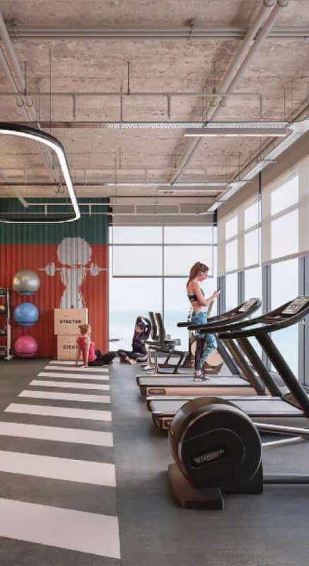 Gym fitness center with city view in PH Bella Vista Place Panama City