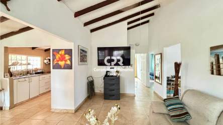 Covered patio with dining space and hammock pool and garden Coronado Panama