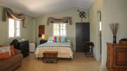 Expansive covered terrace overlooking Pacific Ocean and mountains Altos del María Panama