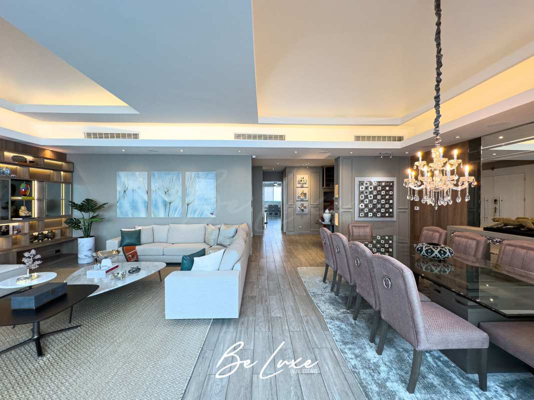 Stylish staircase inside Pearl Tower duplex apartment Costa del Este Panama