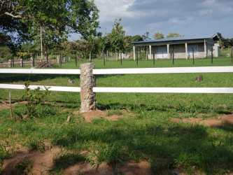 Open grassy lot bordered by fence and tree cover close to Río Hato Panama