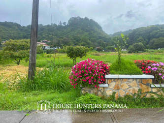 Beautiful Boquete vacant lot with flower beds and panoramic views ideal for commercial or residential use