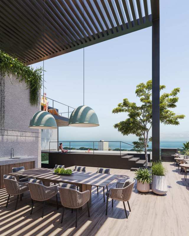 Infinity pool and rooftop lounge area with city skyline views PH BELIVING San Francisco Panama