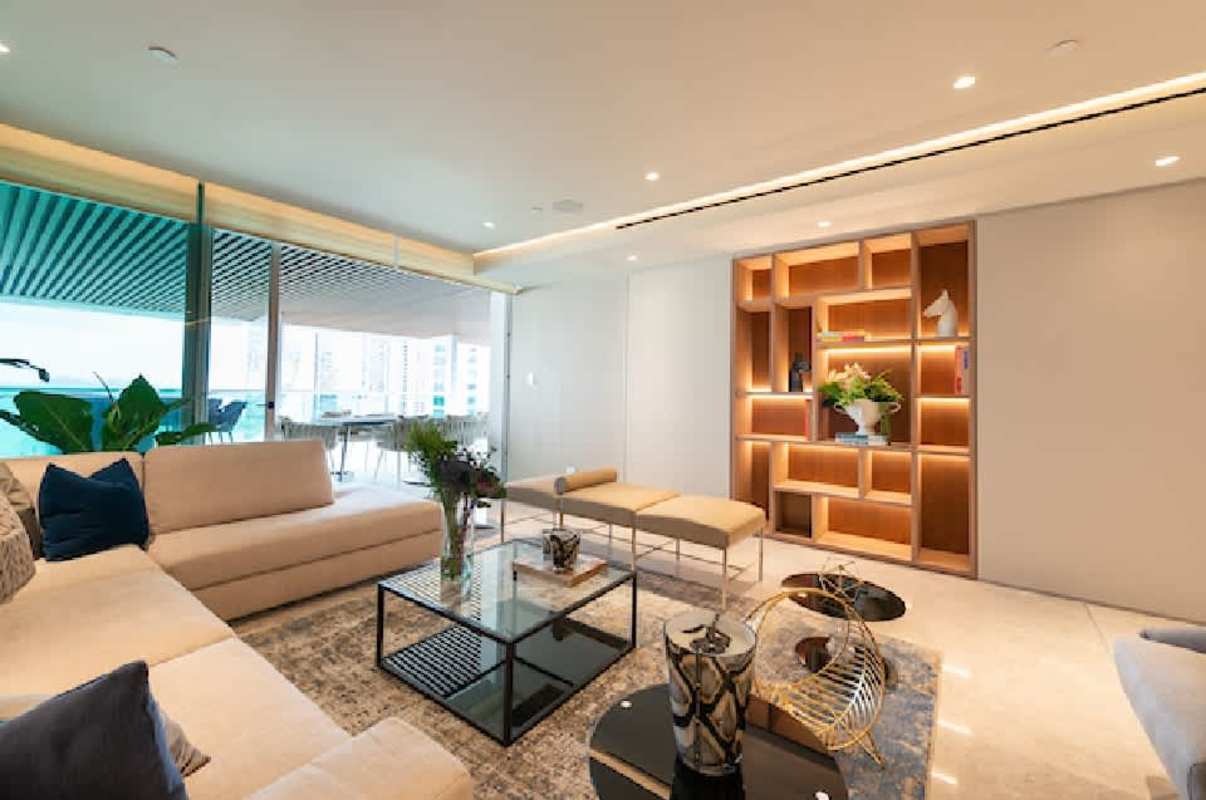 Luxury bathroom with glass shower and vessel sink in PH Costanera Bella Vista Panama